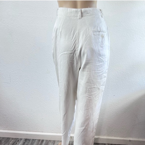 Vintage Amanda Smith Pure Linen white high rise pants size:10 - Picture 13 of 15